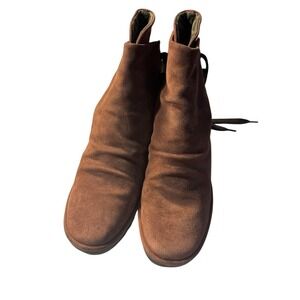 FLY LONDON Brown Suede Lace Up Ankle Boots Wedge Platform Women's Size 40